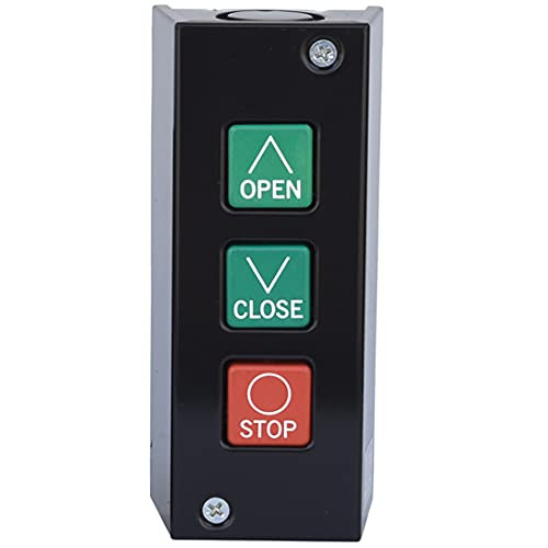 MMTC PBS 3 Commercial Garage Door Opener 3 Button Wall Mount Control Station Entrance Open/Close/Stop Momentary Contact
