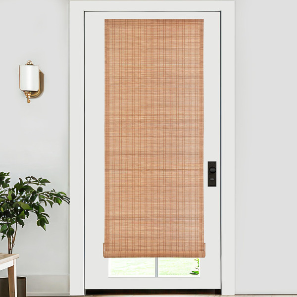LazBlinds Bamboo Roller Shades, Ceylon Light Russet, 26" W x 70" H