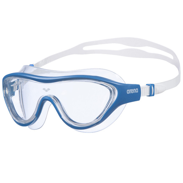 ARENA Unisex Adult The One Swim Mask Fitness Swimming Goggles for Men and Women Large Fit Polycarbonate Non-Mirror Lens, Clear/Blue