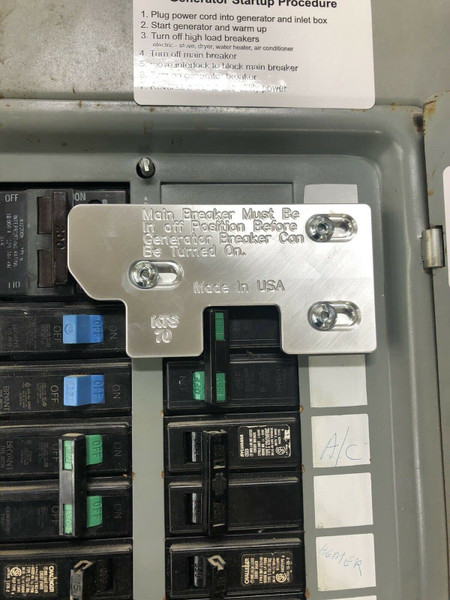 Generator Interlock WR-70 Compatible with Bryant or Westinghouse 200 amp Panel