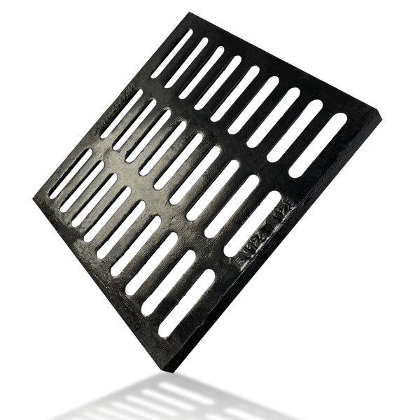 Tongmo 20x20 Cast Iron Drain Grate, B125 Class Sewer Grate, Weather-Resistant Outdoor Drain Cover, Heavy Duty Channel Grate, Black Square Drainage Grate (19.7”x19.7”)