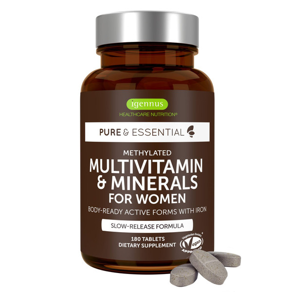 Igennus High Potency Methylated Multivitamin for Women with Gentle Iron