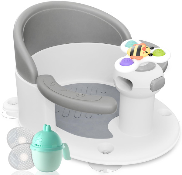 BEBELEH Bath Seat for Babies 6 Months & Up - Safe Infant and Toddler Bathtub Seat for Sitting Up - Tub Seat for Shower (Gray) BEBELEH Bath Seat for Babies 6 Months & Up - Safe Infant and Toddler Bathtub Seat for Sitting Up - Tub Seat for Shower (Gray)