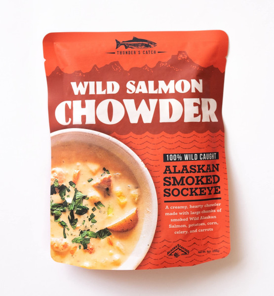 *Award Winning* Thunder's Catch Wild Salmon Chowder, Natural Whole Clean Ingredients, No Preservatives, 9 oz. - (Pack of 8)