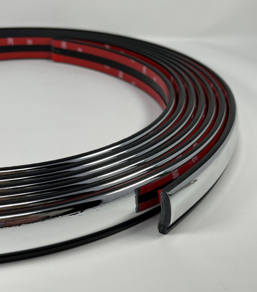 Trim-Gard 7/8" Chrome or Black and Chrome Body Side Molding (PP01 Series) (Black and Chrome, 20 Feet)