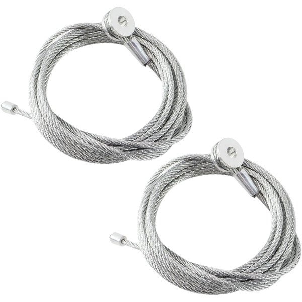2PCS 150" Replacement Cable Wire for Enclosed Cargo Trailer Ramp Door Springs – Fits 12.5' Doors – Galvanized Steel – Heavy Duty Garage Trailer Cable Kit
