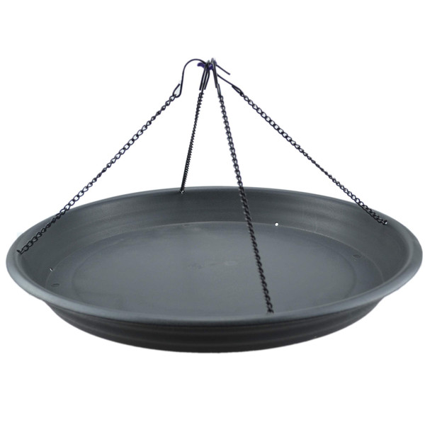 16" Bird Seed Catcher Tray Platform Feeder Hanging Tray Seed Hoop Outdoors Backyard Garden (Black)