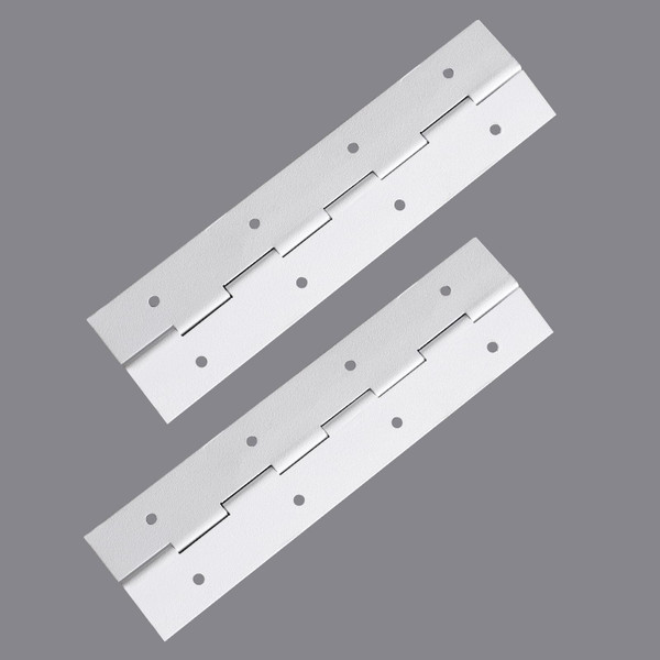 [2-Pack] 8-Inch White 304 Stainless Steel Piano Hinges,Heavy Duty 0.05-Inch Thick Continuous Hinges,2-Inch Open Width,Ideal for Modern Cabinet Doors, Display Cases & Furniture Hardware