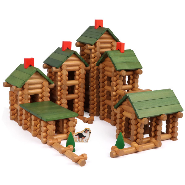 Wondertoys 530 Pcs Wooden Logs Set Ages 3+, Classic Building Log Toys for Kids, Creative Construction Engineering Educational Gifts Wondertoys 530 Pcs Wooden Logs Set Ages 3+, Classic Building Log Toys for Kids, Creative Construction Engineering Educational Gifts