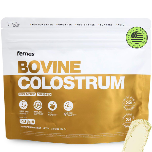 Grass Fed Whole Bovine Colostrum Powder for Women & Men – First Day Milking, Non GMO, Soy Free, Keto, Gluten Free – 28 Servings, 2.96 oz, Unflavored, Made in USA Grass Fed Whole Bovine Colostrum Powder for Women & Men – First Day Milking, Non GMO, Soy Free, Keto, Gluten Free – 28 Servings, 2.96 oz, Unflavored, Made in USA