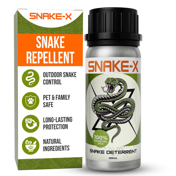 Snake-X Natural Deterrent Oil - Outdoor and Indoor Use for Homes, Gardens, and Play Areas - Eco-Friendly and Non-Toxic Formula
