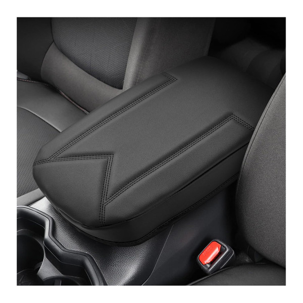 FIILINES Center Console Cover for Toyota RAV4 2019-2026 – PU Leather Armrest Protector Cushion Pad, Wear-Resistant Interior Accessories, Black
