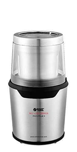 Orbit Royale II Stainless Steel Wet and Dry Coffee/Spice/Chutney Grinder with Two Cups