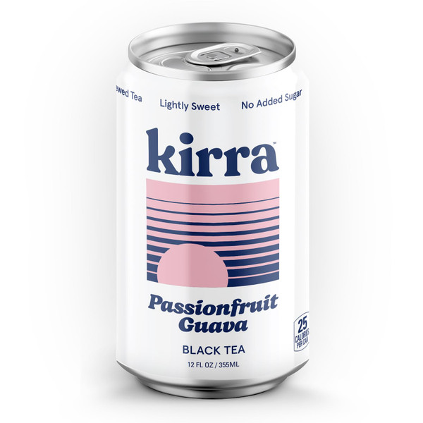 Kirra Organic Iced Tea 12 Pack - Passion Fruit Guava Black Tea - Lightly Sweetened with Organic Juice - No Added Sugar or Artificial Sweeteners - Ice Tea Cans - Passion Fruit Tea + Guava Tea Flavor
