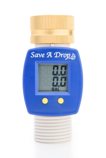 Save a Drop P3 Water Flow Meter with Heavy Duty Brass Swivel | Measure Gallon Usage from an Outdoor Garden Hose | Great for Campers | Helps Conserve Water
