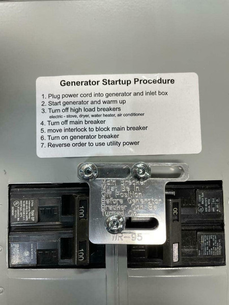 Generator Interlock WR-95 Compatible with Siemens, Murray or ITE 100 amp sub Panel