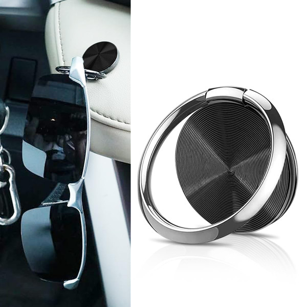 Sunglass Holder for Car Dash, Premium Metal Alloy Glasses Holder Retainer, Mini Sunglasses Hanger Auto Eyeglasses Holder Hook, Universal for Car, Home, Boat, RV, Truck, Office (Black, 1 PC)