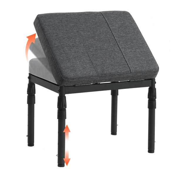 TIOPGHAD Adjustable Ottoman Pouf Footrest, 60 Degree Tilt, Carbon Gray