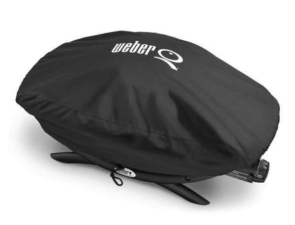 Weber Premium Grill Cover | Portable BBQ Cover Fits Q 200/2000 Series | Breathable UV & Water-Resistant Barbecue Covers BBQ Accessories for Outdoor Cooking & Grilling - Black (7118)