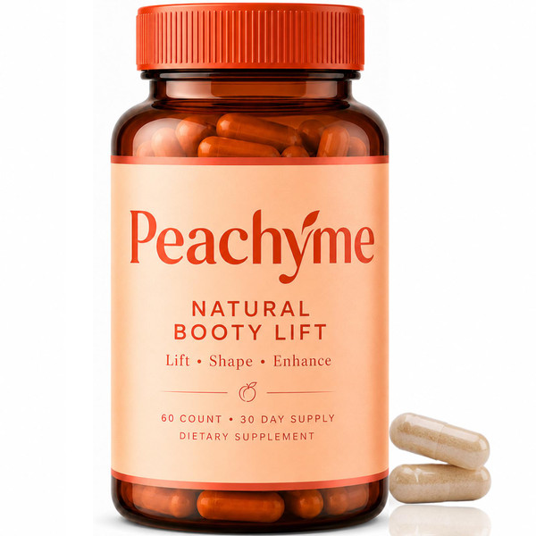 Derperzi Peachy Me Natural Lift Capsules, Peachyme Lift Body Supplements, Sculpt Curves, Boost Energy, Vegan, Non-GMO (1)