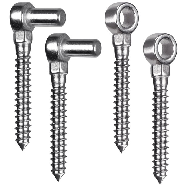 Insaga Cast 304 Stainless Steel Heavy Duty Gate Hinges, 2Pack Gate Hinges Heavy Duty, M12 Hook and Eye Hinges, Partial Thread Gate Bolt Hook, Wood Gate Hinge for Farm, Fence Gates