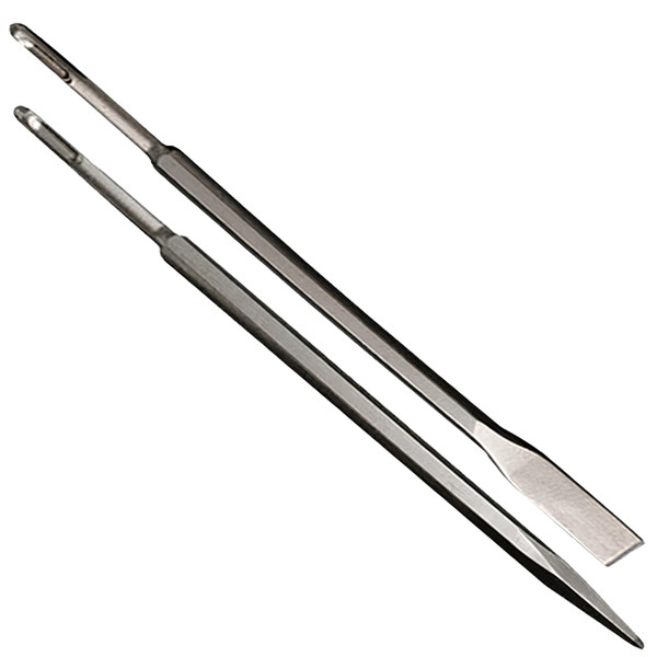 Phyxlyn 24-Inch SDS Plus Chisel Set, 3/4 Inch Flat Chisel and Point Chisel with Sds Plus Shank Ideal for Concrete Demolition, Tile Removal Chisel Tool for SDS Plus Hammer Drill Attachment