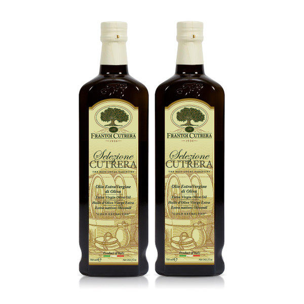 Frantoi Cutrera - Selezione - Extra Virgin Olive Oil from Italy, Sicilian Pure EVOO, Premium 2022/23 Early Harvest First Cold Pressed, Olive Oil High in Polyphenols, 24.5 fl oz (Pack of 2)