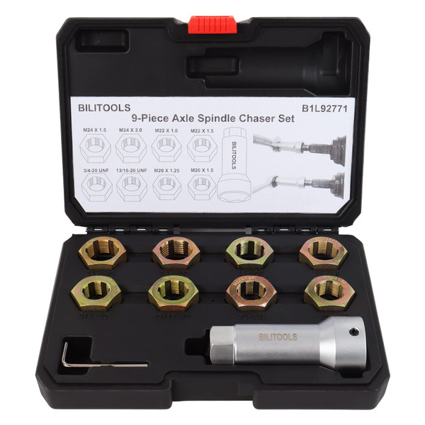 BILITOOLS 10-Piece Axle Spindle and Wheel Stud Thread Chaser Set