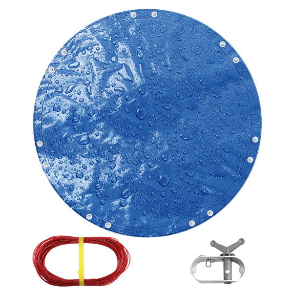 TARPAL 14ft Round tarp Waterproof 8mil Poly Tarps Pool Cover Multifunctional Tarpaulin Pool Covers for Above Ground Pools Dust and UV Resistance（Blue/Black）