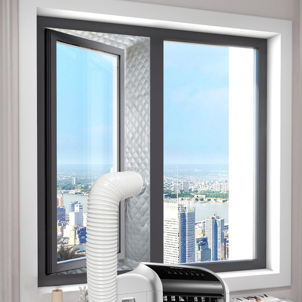 FSEN Portable AC Window Seal Kit - Heavy-Duty Window Barrier with Adjustable Hole, No-Drill Waterproof & Universal Fit for Sliding/Crank-Out/Skylight Windows. Blocks Heat, Dust & Saves Energy!