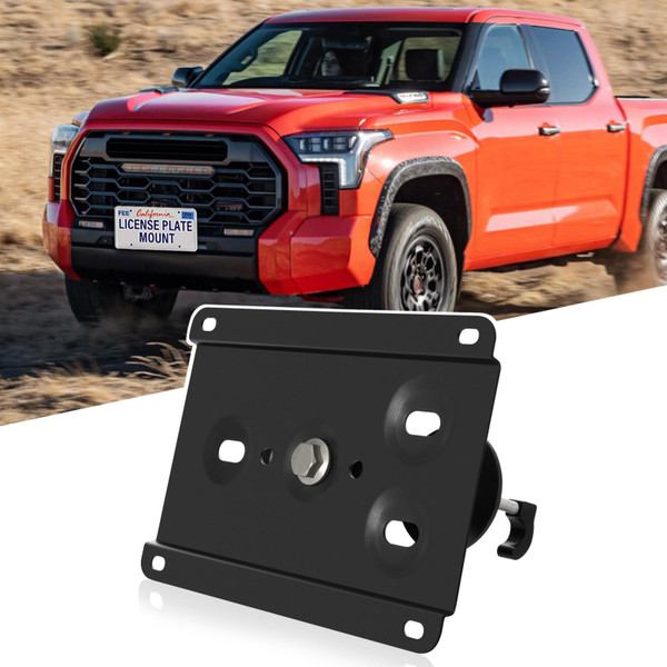 No Drill Front License Frame Compatible with Toyota Tundra/Venza/Tacoma/Yaris Anti-Theft License Plate Grille Mount Holder Car Tag Covers Rust-Proof, Rattle-Proof Car Accessories