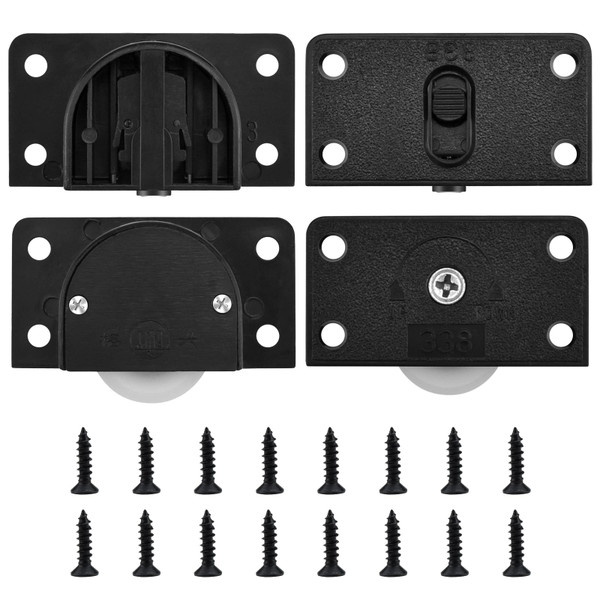 ZIUZI Cabinet Door Sliding Silent Plastic Roller Pulleys, Closet Sliding Door Wheels, Cabinet Hardware Component Door Track Wheel for Home Wardrobe Sliding Door, Screen Doors and Closet (2 Set)