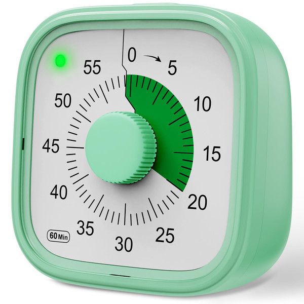 Visual Timer, Pomodoro Timers for Kids Adults, 60-Minute Countdown Desk Timer for Productivity, Silent ADHD Timer for Kids Toddlers, Kitchen for Cooking