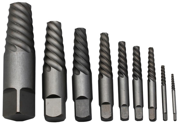 Drill America - DEWEZS1-9 #1-9 Carbon Steel Screw Extractor Set, DEWEZ Series