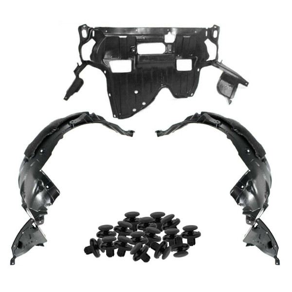 Parts N Go 2008-2012 Accord Sedan Fender Liner & Undercover Set with Clips Front Driver & Passenger Side Left Right HO1228122 HO1248138 HO1249138 74111TA0A00 74150TA5A00 74100TA5A00