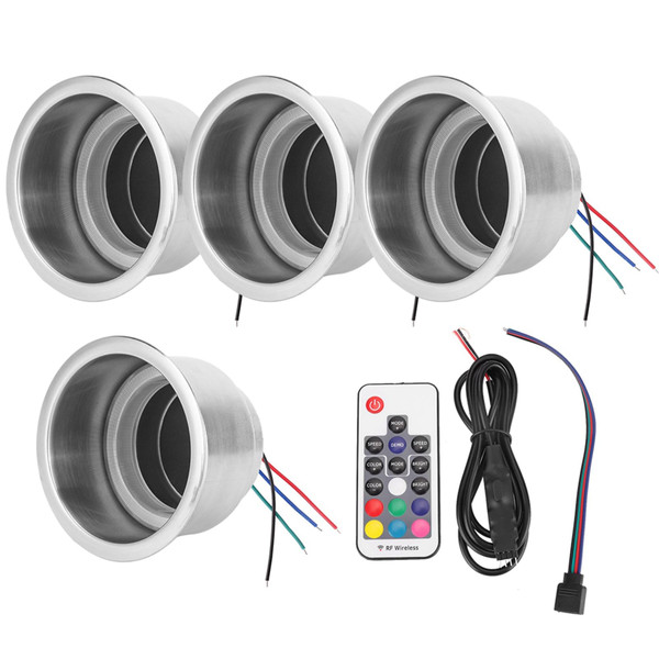Cup Holders 4Pcs DC 12V Stainless Steel RGB LED Car Beverage Bottle Cup Drink Holders with Remote Control for Marine Boat RV Truck for Cup Holder Car Cup Holder Boat Cup Holder Cup
