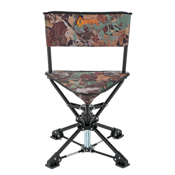 ARROWHEAD OUTDOOR 360° Degree Swivel Hunting Chair Stool Seat, Perfect for Blinds, No Sink Feet, Supports up to 450lbs, Carrying Case, Steel Frame, Fishing, High-Grade 600D Canvas