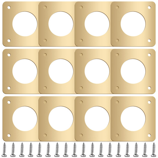 Hotop 12 Pcs 1 1/8 Inch Opening Bluebird Metal House Hole Guard Portal Bird House Protect Bird Room Guard Copper Portal with Opening for Eastern Bluebird Rooms Sparrow Houses(Gold)