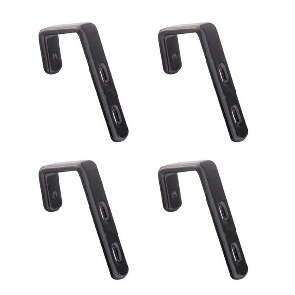 Mewuthede 4pcs Iron Bunk Bed Ladder Brackets, PVC Coated Stainless Steel Angled Ladder Hooks Heavy Duty Hardware Utility Hook Loft Bed Hanger (Black)
