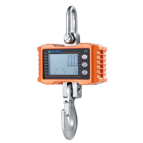 Klau Digital Industrial Heavy Duty Crane Scale, Orange, 1000 kg 2000 lb