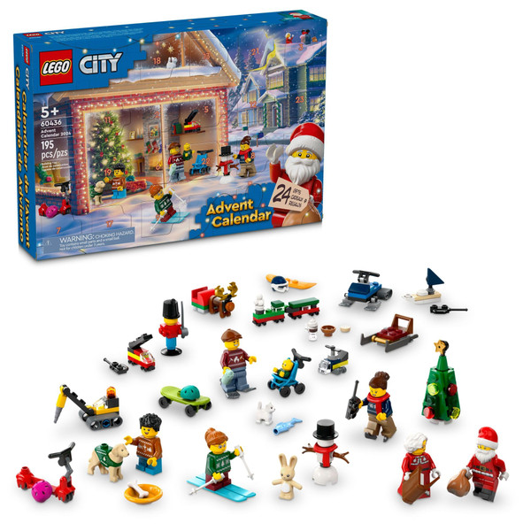 LEGO City 2024 Advent Calendar, Holiday Countdown Gift for Ages 5 and Up, 24 Surprises for Kids, Fun Miniature Christmas Figures with Festive Sweaters, Santa and Mrs. Claus Minifigures, 60436 LEGO City 2024 Advent Calendar, Holiday Countdown Gift for Ages 5 and Up, 24 Surprises for Kids, Fun Miniature Christmas Figures with Festive Sweaters, Santa and Mrs. Claus Minifigures, 60436