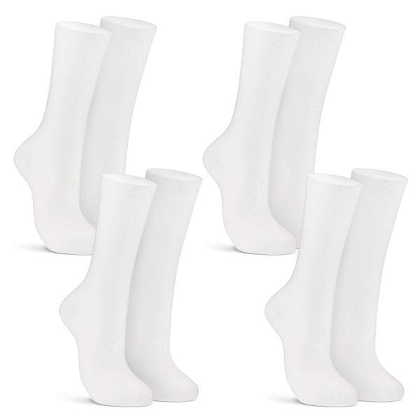 Croloose 4 Pairs Silk Liner Socks Ultra-lightweight Hiking Liners Calf Sweat Absorption Socks for Adult(White,L)