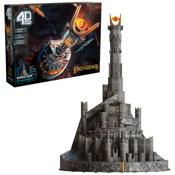 4D Build, Lord of The Rings Barad-Dur Eye of Sauron 3D Model Kit, Lord of The Rings Collectibles & Desk Décor, Adult Puzzle, Building Toys, 204 Pieces, 3D Puzzles for Ages 12 & Up