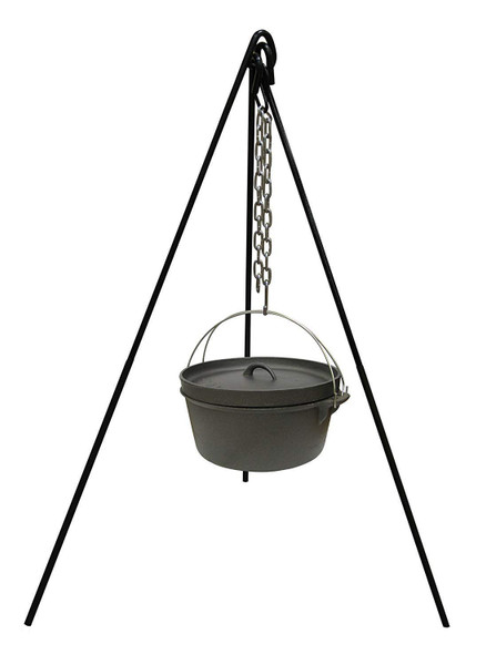Cuisiland 48" Heavy Duty Camping Tripod Campfire Cooking Dutch Oven Tripod Adjustable Grill Tripod for Outdoor Campfire Cooking Camping, Picnic