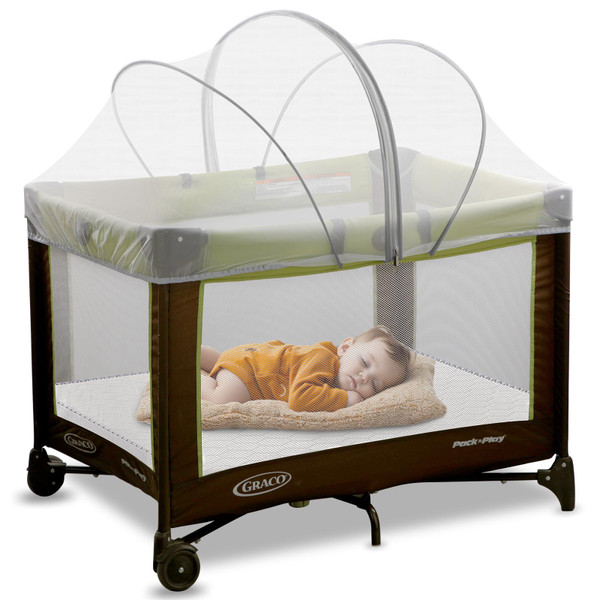 Pack and Play Cover - Mosquito Net Cover for Pack n Play Playpen to Keep Cats Out - Breathable Baby Mosquito Net with 2-Way Zipper (White-Large)