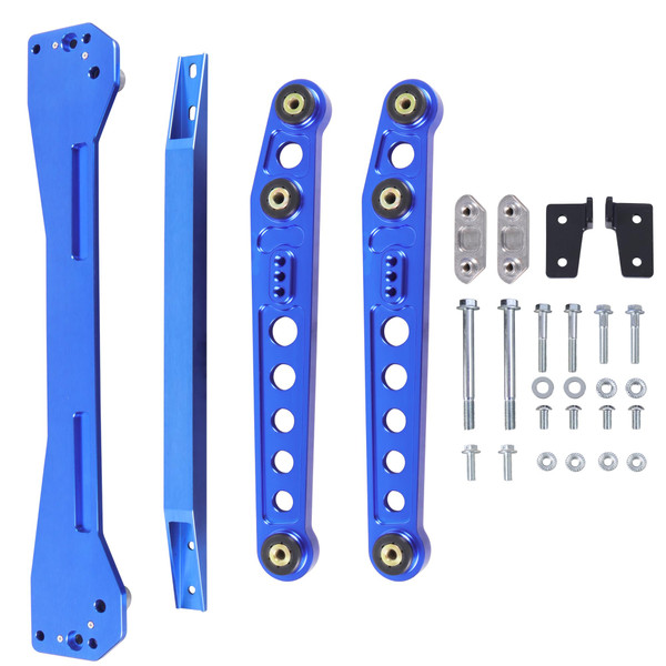 KUIPERAUTO Rear Lower Control Arm Suspension kit Subframe Brace Tie Bar Compatible with 1996 1997 1998 1999 2000 Honda Civic EK 1.6L Blue
