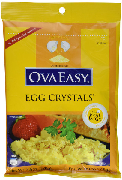 Ova Easy Dehydrated Egg Crystals – Powdered Eggs Made From All-Natural Ingredients – Easy-To-Prepare Egg Powder – Dehydrated Food Perfect for Camping & Backpacking - Pack of 6-5.1 oz. bags