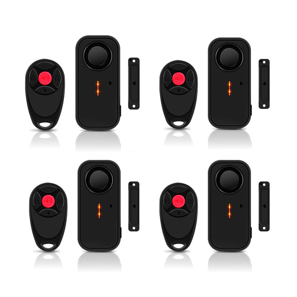 NineLeaf Pool Alarms for Doors and Windows, Pool Window Alarms, Door Alarms for Kids Safety 4-Level Volume Waterproof,108dB Loud Door Alarm for Pool, Windows, Garages, Apartment, and Home Safety, 4Pcs
