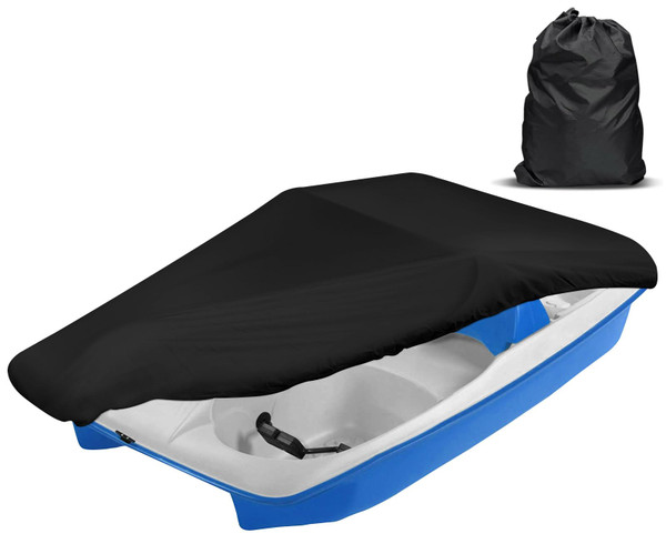 iCOVER Pedal Boat Cover, Fits 3 or 5 Person Paddle Boats Water Proof Heavy Duty Paddles Cover, Black