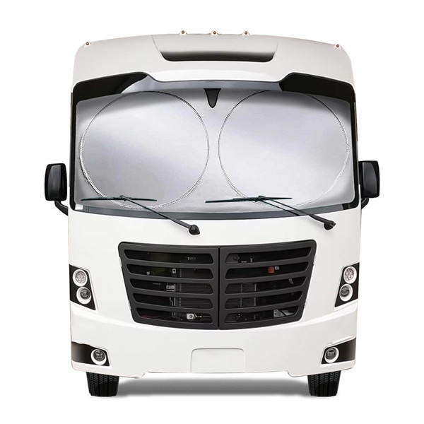 Class A RV Windshield Sunshade Cover, Reflective Window Film for Trailer Heat Blocker, RV Murts UV&Heat Front Truck Shade, Camper, Motorhome, Bus, XXXL-102 x 51 inches, Lightweight&Portable.